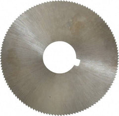 Made in USA - 2-1/4" Diam x 0.025" Blade Thickness x 5/8" Arbor Hole Diam, 132 Tooth Slitting and Slotting Saw - Arbor Connection, Right Hand, Uncoated, High Speed Steel, Concave Ground, Contains Keyway - USA Tool & Supply