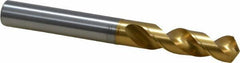 OSG - 9.75106mm 120° Spiral Flute Vanadium High Speed Steel Screw Machine Drill Bit - TiN Finish, Right Hand Cut, 43mm Flute Length, 93mm OAL, Faceted Point, Straight Shank - USA Tool & Supply