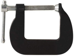 Gibraltar - Light-Duty 1" Max Opening, 1-1/2" Throat Depth, Cast Iron Standard C-Clamp - 500 Lb Capacity, 0" Min Opening, Standard Throat Depth - USA Tool & Supply