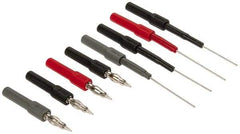 Fluke - Black/Gray/Red Electrical Test Equipment Leads - Use with Digital Multimeters - USA Tool & Supply