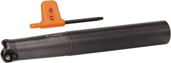 Kennametal - 25mm Cutting Diam, 63/64" Shank Diam, 63/64" Max Depth of Cut, Straight Shank Indexable Copy End Mill - 2 Inserts, RD.X 1003.. Insert - USA Tool & Supply