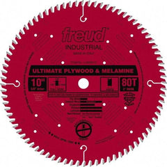 Freud - 10" Diam, 5/8" Arbor Hole Diam, 80 Tooth Wet & Dry Cut Saw Blade - Carbide-Tipped, Standard Round Arbor - USA Tool & Supply