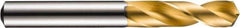 DORMER - 3.2mm 130° Spiral Flute Solid Carbide Screw Machine Drill Bit - TiN Finish, Right Hand Cut, 18mm Flute Length, 49mm OAL, CDX Point, Straight Shank - USA Tool & Supply