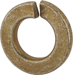 Made in USA - 3/8", 0.094" Thick Split Lock Washer - 1060 Spring Steel, Zinc Yellow Dichromate Finish, 0.377" Min ID, 0.385" Max ID, 0.68" Max OD - USA Tool & Supply