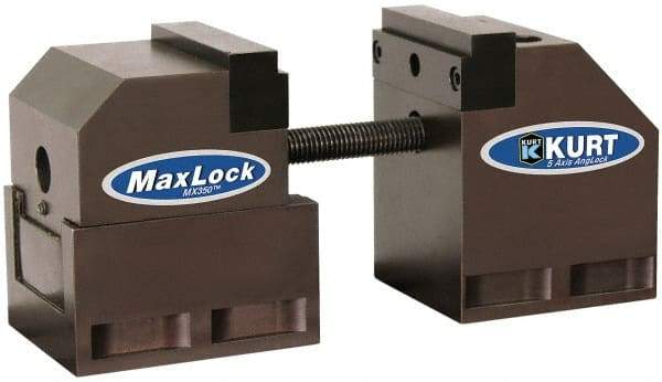 Kurt - 3-1/2" Jaw Width, 4-5/8" High x 8" Long Vise - For Use with 5 Axis Workholding Systems - USA Tool & Supply