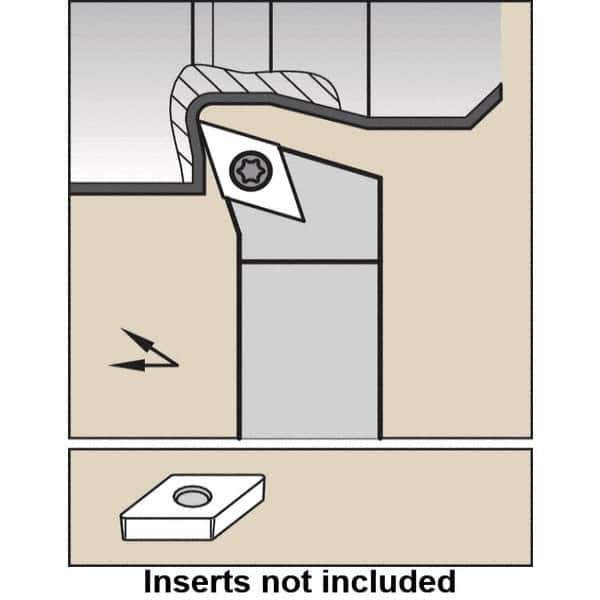 Kennametal - SDHC, Right Hand Cut, -17.5° Lead Angle, 25mm Shank Height x 25mm Shank Width, Neutral Rake Indexable Turning Toolholder - 150mm OAL, DC.. 11T3.. Insert Compatibility, Series Screw-On - USA Tool & Supply