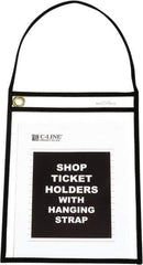 C-LINE - 15 Piece Clear Hanging Strap Stitched Shop Ticket Holder - 12" High x 9" Wide - USA Tool & Supply
