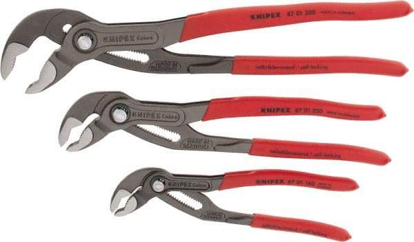 Knipex - 3 Piece Pipe Wrench & Water Pump Plier Set - Comes in Plastic Deep-Drawn Packaging - USA Tool & Supply