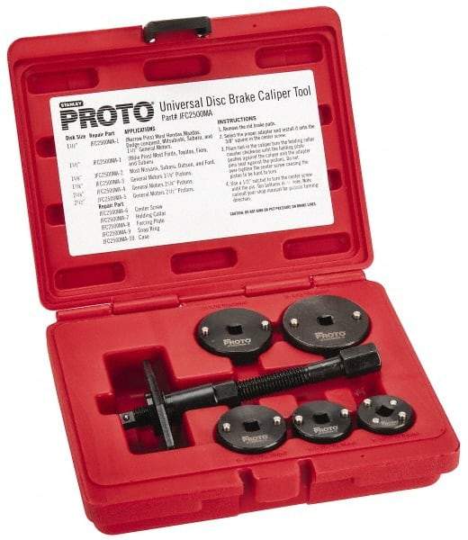 Proto - 7 Piece Automotive Disc Brake Caliper Tool Kit - USA Tool & Supply