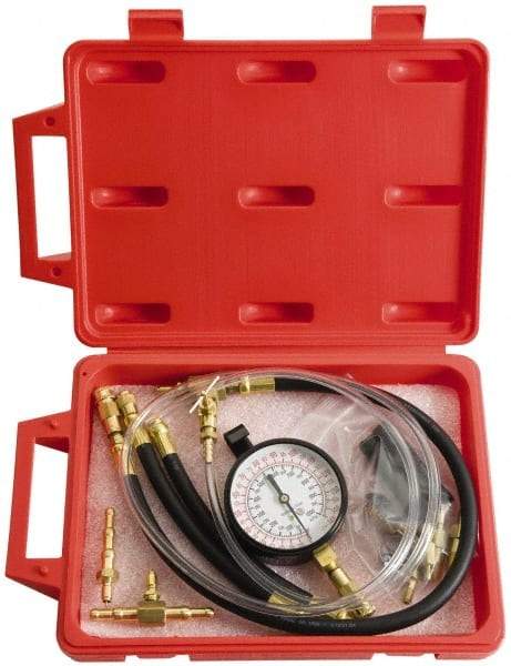 Proto - 2' Hose Length, 0 to 145 psi, Mechanical Automotive Fuel Injection Tester - 1 Lb Graduation - USA Tool & Supply