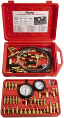 Proto - 2' Hose Length, 0 to 145 psi, Mechanical Automotive Fuel Injection Tester - 1 Lb Graduation - USA Tool & Supply