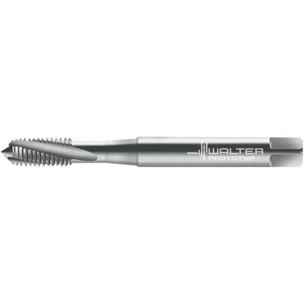 Walter-Prototyp - #4-48 DIN 2184-1 3 Flute 3B Semi-Bottoming Spiral Flute Tap - High Speed Steel, Uncoated, 57.16mm OAL, Right Hand Flute, Right Hand Thread, 2.290, Series 23400 - USA Tool & Supply