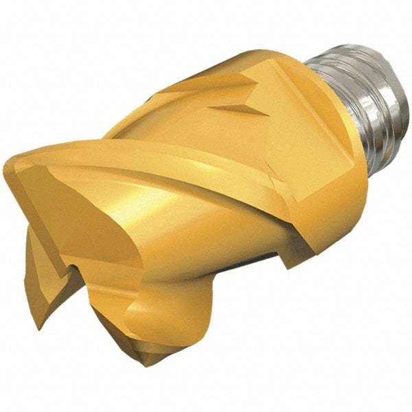 Iscar - MM EC Grade IC908 Carbide End Milling Tip Insert - TiAlN Finish, 3 Flutes, 3/8" Cutting Diam, 0.275" Depth of Cut, 0.512" Extension, 1/16" Cnr Rad, 45° Helix - USA Tool & Supply