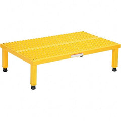 Vestil - 9" High x 24" Wide x 36" Deep, Yellow Step Stand - Steel, 500 Lb Capacity - USA Tool & Supply