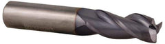 Accupro - 7/16", 3 Flute, Single End, Solid Carbide, 0.02" Corner Radius End Mill - 2-1/2" OAL, 35° Helix, Right Hand Flute, 9/16" LOC, Right Hand Cut - USA Tool & Supply