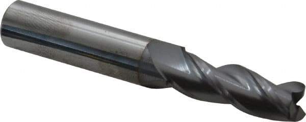 Accupro - 11/32", 3 Flute, Single End, Solid Carbide, 0.02" Corner Radius End Mill - 2-1/2" OAL, 35° Helix, Right Hand Flute, 1" LOC, Right Hand Cut - USA Tool & Supply