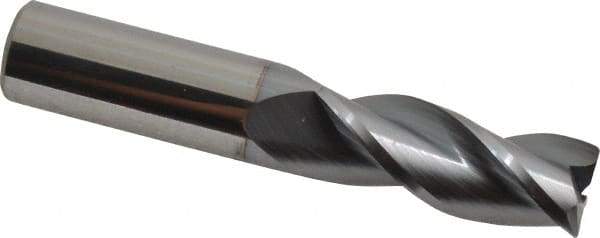 Accupro - 5/8", 3 Flute, Single End, Solid Carbide, 0.03" Corner Radius End Mill - 3-1/2" OAL, 35° Helix, Right Hand Flute, 1-5/8" LOC, Right Hand Cut - USA Tool & Supply