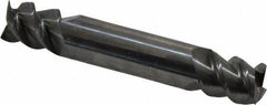 Accupro - 1/2", 5/8" LOC, 1/2" Shank Diam, 3" OAL, 3 Flute, Solid Carbide Square End Mill - Double End, Uncoated, Spiral Flute, 60° Helix, Centercutting, Right Hand Cut, Right Hand Flute - USA Tool & Supply