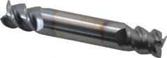 Accupro - 1/2", 5/8" LOC, 1/2" Shank Diam, 3" OAL, 3 Flute, Solid Carbide Square End Mill - Double End, TiCN Finish, Spiral Flute, 60° Helix, Centercutting, Right Hand Cut, Right Hand Flute - USA Tool & Supply