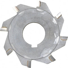 Made in USA - 3" Diam x 1/8" Blade Thickness x 1" Arbor Hole Diam, 8 Tooth Slitting and Slotting Saw - Arbor Connection, Right Hand, Uncoated, Carbide-Tipped, Contains Keyway - USA Tool & Supply