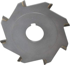 Made in USA - 4" Diam x 1/8" Blade Thickness x 1" Arbor Hole Diam, 8 Tooth Slitting and Slotting Saw - Arbor Connection, Right Hand, Uncoated, Carbide-Tipped, Contains Keyway - USA Tool & Supply