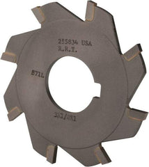 Made in USA - 3" Diam x 1/8" Blade Thickness x 1" Arbor Hole Diam, 8 Tooth Slitting and Slotting Saw - Arbor Connection, Right Hand, Uncoated, Carbide-Tipped, Contains Keyway - USA Tool & Supply