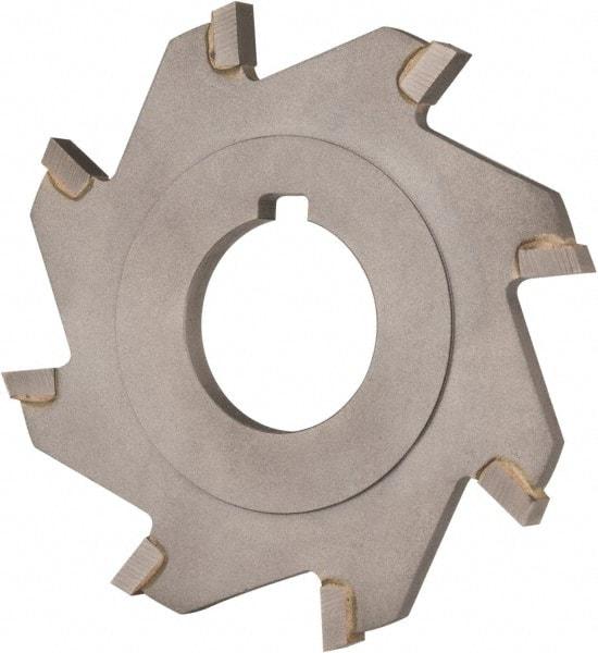 Made in USA - 3" Diam x 3/16" Blade Thickness x 1" Arbor Hole Diam, 8 Tooth Slitting and Slotting Saw - Arbor Connection, Right Hand, Uncoated, Carbide-Tipped, Contains Keyway - USA Tool & Supply