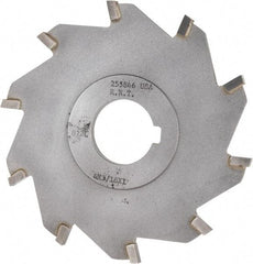 Made in USA - 4" Diam x 3/16" Blade Thickness x 1" Arbor Hole Diam, 10 Tooth Slitting and Slotting Saw - Arbor Connection, Right Hand, Uncoated, Carbide-Tipped, Contains Keyway - USA Tool & Supply