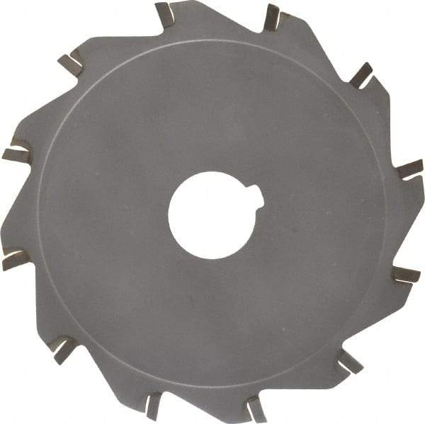 Made in USA - 5" Diam x 1/8" Blade Thickness x 1" Arbor Hole Diam, 12 Tooth Slitting and Slotting Saw - Arbor Connection, Right Hand, Uncoated, Carbide-Tipped, Contains Keyway - USA Tool & Supply