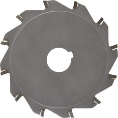 Made in USA - 5" Diam x 1/8" Blade Thickness x 1" Arbor Hole Diam, 12 Tooth Slitting and Slotting Saw - Arbor Connection, Right Hand, Uncoated, Carbide-Tipped, Contains Keyway - USA Tool & Supply