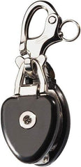 Ronstan - 3, 310 Lbs. Load Limit, Side Release Snatch Block - Single Sheave, 2 Inch Outside Diameter, Fibrous Rope, 5/8 Inch Diameter, Stainless Steel 316, Stainless Finish - USA Tool & Supply