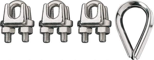 Ronstan - 5/16" Wire Rope Thimble Clip Kit - 316 Stainless Steel, Electropolished - USA Tool & Supply