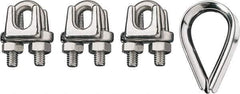 Ronstan - 3/16" Wire Rope Thimble Clip Kit - 316 Stainless Steel, Electropolished - USA Tool & Supply