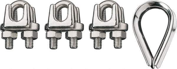 Ronstan - 1/2" Wire Rope Thimble Clip Kit - 316 Stainless Steel, Electropolished - USA Tool & Supply
