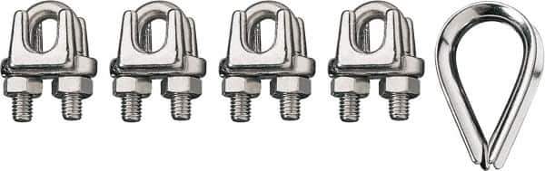 Ronstan - 3/4" Wire Rope Thimble Clip Kit - 316 Stainless Steel, Electropolished - USA Tool & Supply