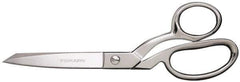 Fiskars - 3-1/2" LOC, 8-1/2" OAL Steel Scissors - Right Hand, Steel Bent Handle, For Fabrics, Textiles - USA Tool & Supply