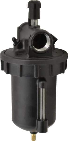 Parker - 1 NPT Port, 250 Max psi, Heavy-Duty Lubricator - Zinc Bowl with Sight Glass, Cast Aluminum Body, 350 CFM, 150°F Max, 4.97" Wide x 11.44" High - USA Tool & Supply