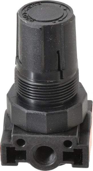 Parker - 1/4 NPT Port, Plastic Miniature Regulator - 0 to 125 psi Range, 150 Max psi Supply Pressure, 1/8" Gauge Port Thread, 1.6" Wide x 3.1" High - USA Tool & Supply