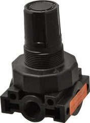 Parker - 1/4 NPT Port, Plastic Miniature Regulator - 0 to 25 psi Range, 150 Max psi Supply Pressure, 1/4" Gauge Port Thread, 2.06" Wide x 3.43" High - USA Tool & Supply