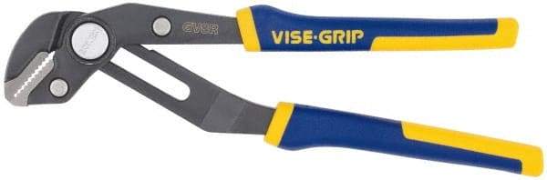 Irwin - 8" OAL, 1-3/4" Jaw Length, Groovelock Pliers - Serrated Jaw, Straight Head, ProTouch Handles - USA Tool & Supply