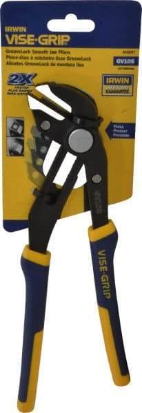 Irwin - 10" OAL, 2-1/4" Jaw Length, Groovelock Pliers - Smooth Jaw, Smooth Head, ProTouch Handles - USA Tool & Supply