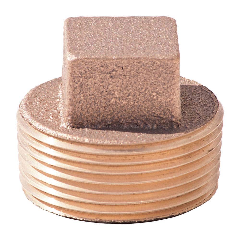 Merit Brass - Brass & Chrome Pipe Fittings Type: Square Head Plug Fitting Size: 3/4 - USA Tool & Supply