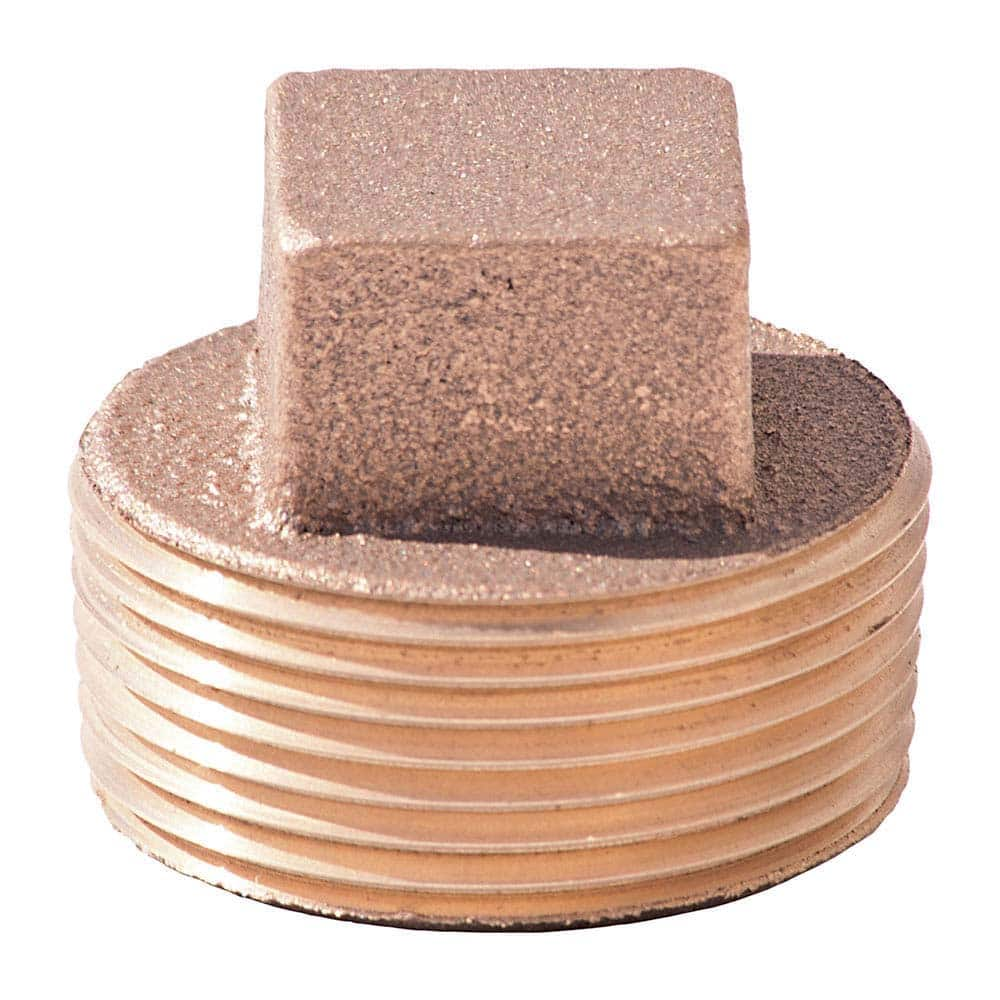 Merit Brass - Brass & Chrome Pipe Fittings Type: Square Head Plug Fitting Size: 2-1/2 - USA Tool & Supply