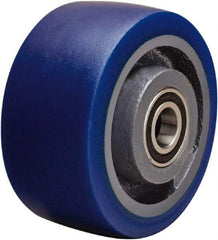 Hamilton - 4 Inch Diameter x 2 Inch Wide, Polyurethane Mold on to Cast Iron Center Caster Wheel - 600 Lb. Capacity, 2-1/4 Inch Hub Length, 1/2 Inch Axle Diameter, Sealed Precision Ball Bearing - USA Tool & Supply