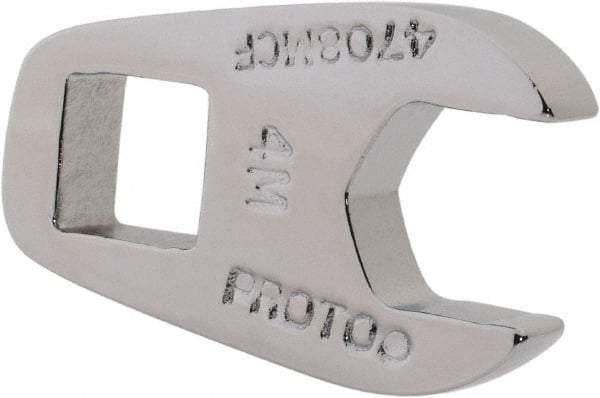 Proto - 8mm 1/4" Drive Chrome Crowfoot Wrench - 21/32" Head Diam x 0.218" Head Thickness, 0.98" OAL - USA Tool & Supply