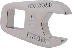 Proto - 8mm 1/4" Drive Chrome Crowfoot Wrench - 21/32" Head Diam x 0.218" Head Thickness, 0.98" OAL - USA Tool & Supply