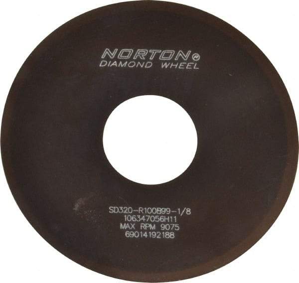 Norton - 4" Diam x 1-1/4" Hole x 0.02" Thick, 320 Grit Surface Grinding Wheel - Diamond, Type 1A1, Extra Fine Grade, Resinoid Bond - USA Tool & Supply