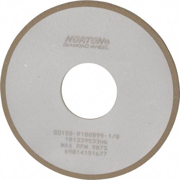 Norton - 4" Diam x 1-1/4" Hole x 1/8" Thick, 150 Grit Surface Grinding Wheel - Diamond, Type 1A1, Very Fine Grade, Resinoid Bond - USA Tool & Supply