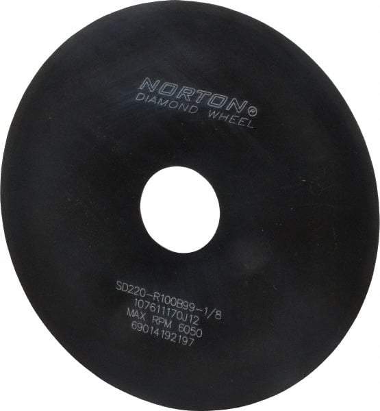 Norton - 6" Diam x 1-1/4" Hole x 1/32" Thick, 220 Grit Surface Grinding Wheel - Diamond, Type 1A1, Very Fine Grade, Resinoid Bond - USA Tool & Supply