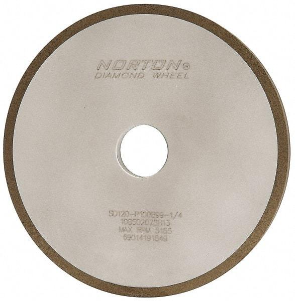 Norton - 7" Diam x 1-1/4" Hole x 3/8" Thick, 120 Grit Surface Grinding Wheel - Diamond, Type 1A1, Fine Grade, Resinoid Bond - USA Tool & Supply
